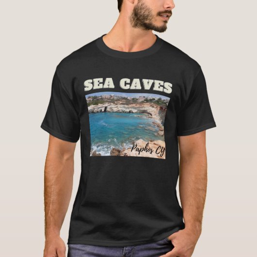 Paphos Peiga Sea Caves On The Coast of Cyprus T-Shirt (Vorderseite)