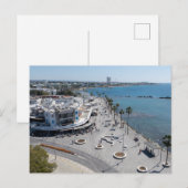 Paphos Sea Front Walk mit Drohne Postkarte (Vorne/Hinten)