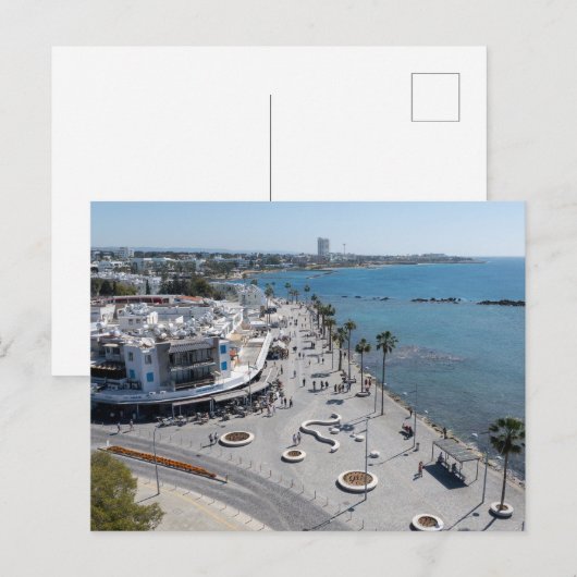 Paphos Seafront-Ansicht Postkarte (Vorne/Hinten)