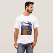 Paphos Seafront in der Nacht, Unterschrift T-Shirt (Vorne ganz)
