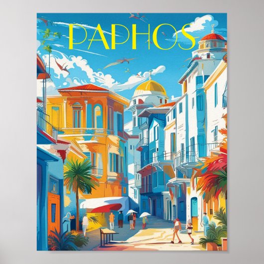 Paphos-Stadt, Zypern auf Andenken Poster (Vorne)