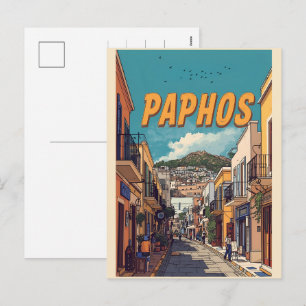Paphos Stadt, Zypern Reiseandenken Feiertagspostkarte
