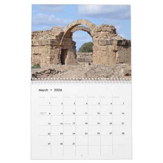 Paphos Zypern - Kalender 2026 (Mär 2026)