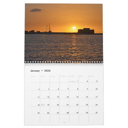 Paphos Zypern - Kalender 2026 (Jan 2026)