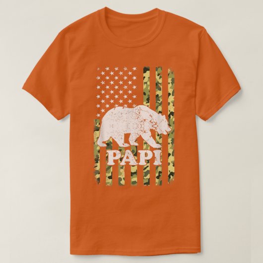 Papi Bear Camping Hiking Camouflage USA Amerika F T-Shirt (Design vorne)