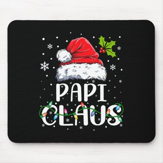 Papi Claus Xmas Weihnachtsmannmütze Matching Famil Mousepad (Vorne)