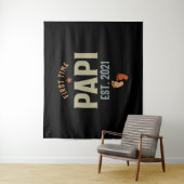 Papi Est 2021 Vater zum ersten Mal Wandteppich (Beispiel)