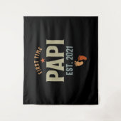 Papi Est 2021 Vater zum ersten Mal Wandteppich (Vorderseite)