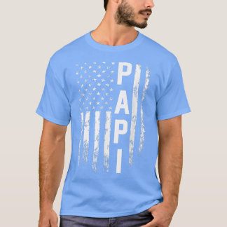Papi Gift America Flag Geschenk für Männer Vaterta T-Shirt