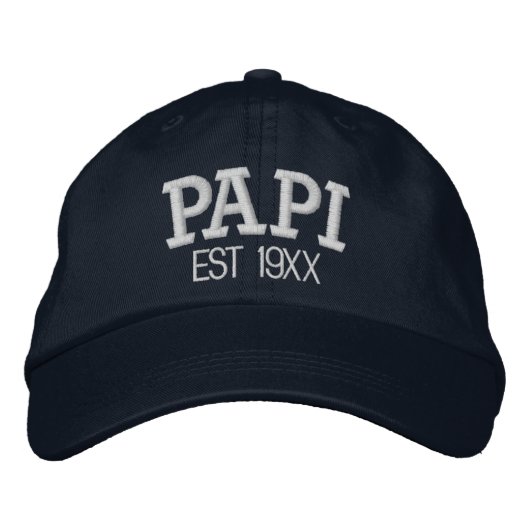 Papi Personalized Father's Day Gift Custom Text Bestickte Baseballkappe (Vorderseite)