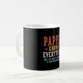 Papi weiß alles Vatertag Retro Vintage Kaffeetasse (Vorderseite Links)