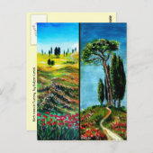 PAPIEN, KIESE UND PINEN AUS MITTELMEERRAUM IN DER  POSTKARTE (Vorne/Hinten)