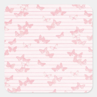 PAPIER041 NIEDLICHE PINK-TASTEN-PATTERN-BACKGRUNDS QUADRATISCHER AUFKLEBER