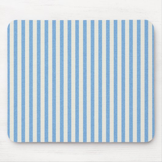 Papier152 BLAU WEISS PAPIERSTREIFEN PATTERN BA Mousepad (Vorne)