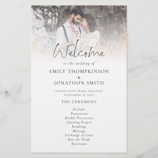 PAPIER | 2 Fotos Overlay Script-Hochzeitsprogramm (Vorne)