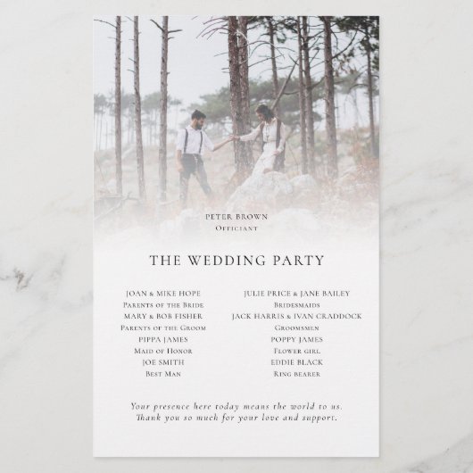 PAPIER | 2 Fotos Overlay Script-Hochzeitsprogramm (Hinten)