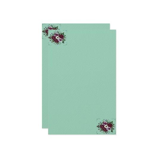 Papier à Lettres Botanique  Bouquet de Violettes (Vorderseite/Rückseite Beispiel)