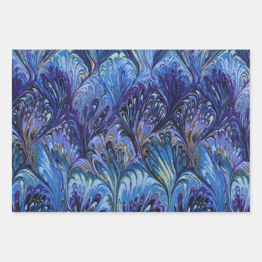 PAPIER, ABSTRAKT PINK BLUE YELLOW PATTER GESCHENKPAPIER SET (Vorderseite 3)