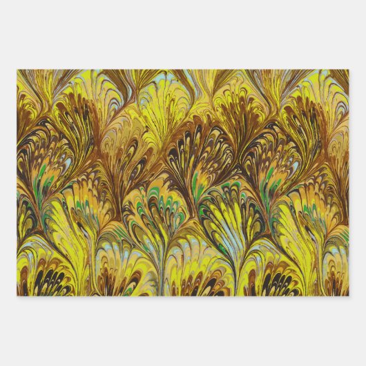 PAPIER, ABSTRAKT PINK BLUE YELLOW PATTER GESCHENKPAPIER SET (Vorderseite 2)