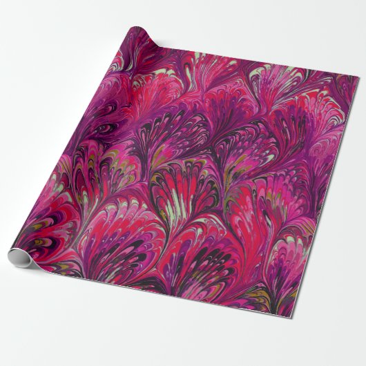PAPIER, ABSTRAKT PINK PAKOCK PATTER GESCHENKPAPIER (Ungerollt)