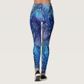 PAPIER, ABSTRAKTER BLAU, LILA PEACOCK-PATTER LEGGINGS (Rückseite)
