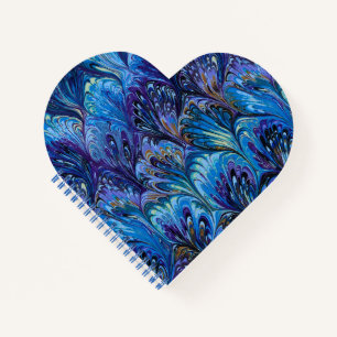 PAPIER, ABSTRAKTER BLAUENPATTER, WIRBEL NOTIZBLOCK