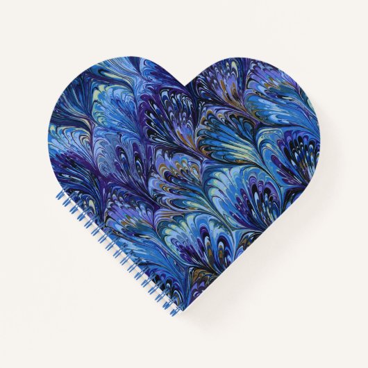 PAPIER, ABSTRAKTER BLAUENPATTER, WIRBEL NOTIZBLOCK (Vorderseite)