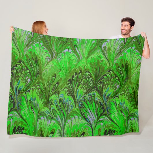 PAPIER, ABSTRAKTER PFLANZENPATTER, SCHWIMMBAR FLEECEDECKE (Beispiel)