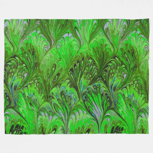 PAPIER, ABSTRAKTER PFLANZENPATTER, SCHWIMMBAR FLEECEDECKE (Vorderseite (Horizontal))