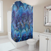 PAPIER, ABSTRAKTES BLAUENPATTER, WIRBEL DUSCHVORHANG (Beispiel)