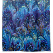 PAPIER, ABSTRAKTES BLAUENPATTER, WIRBEL DUSCHVORHANG (Vorderseite)