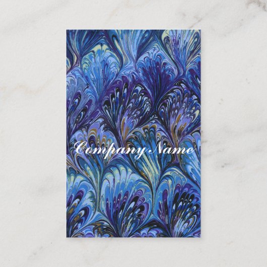 PAPIER, ABSTRAKTES BLAUENPATTER, WIRBEL VISITENKARTE (Rückseite)