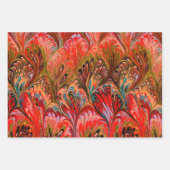 PAPIER, ABSTRAKTES, GREEN-GELBPATTER GESCHENKPAPIER SET (Vorderseite)