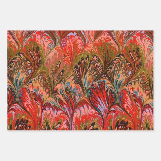 PAPIER, ABSTRAKTES, GREEN-GELBPATTER GESCHENKPAPIER SET (Vorderseite)