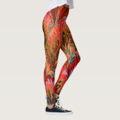 PAPIER, ABSTRAKTES, ROTES BLUE PEACOCK PATTER LEGGINGS (Rechts)