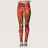 PAPIER, ABSTRAKTES, ROTES BLUE PEACOCK PATTER LEGGINGS (Vorderseite)