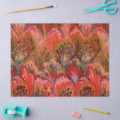 PAPIER, ABSTRAKTES, ROTES BLUE PEACOCK PATTER SEIDENPAPIER (Basteln)