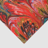 PAPIER, ABSTRAKTES, ROTES BLUE PEACOCK PATTER SEIDENPAPIER (Detail)