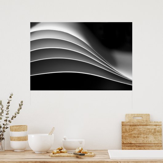 Papier, andere Ansicht - Schwarzweiß abstrakt Poster (Küche)