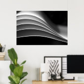 Papier, andere Ansicht - Schwarzweiß abstrakt Poster (Heimbüro)