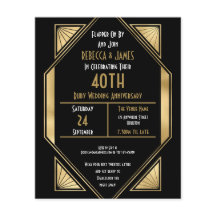 PAPIER | Art Deco Ruby 40 Jahre Einladung