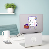 Papier! Aufkleber (Laptop auf Schreibtisch)