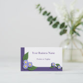 Papier-Ausgebesserte violette BlumenVisitenkarte Visitenkarte (Stehend Vorderseite)
