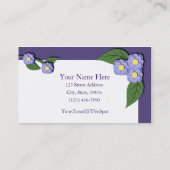 Papier-Ausgebesserte violette BlumenVisitenkarte Visitenkarte (Rückseite)