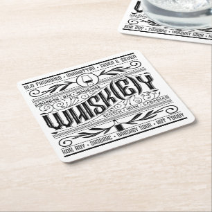 Papier Bar Untersetzer: Whiskey / Whisky Rechteckiger Pappuntersetzer