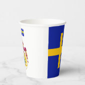 Papier-Becher mit schwedischer Flagge Pappbecher (Rechts)