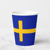 Papier-Becher mit schwedischer Flagge Pappbecher (Vorderseite)