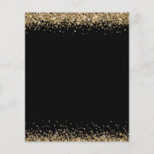 PAPIER | Black Gold Glitzer 50. Party Einladung (Hinten)