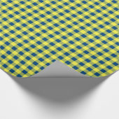 Papier, blau-gelb Gingham Geschenkpapier (Ecke)