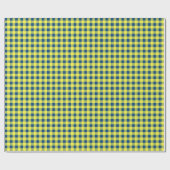 Papier, blau-gelb Gingham Geschenkpapier (Flach)